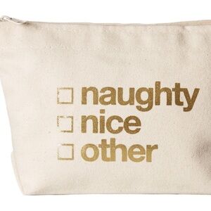 Dogeared lil zip canvas Pouch Naughty Nice NWT